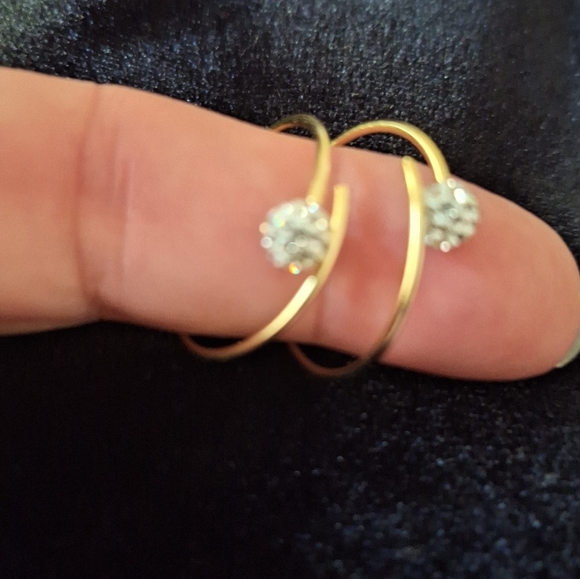 🎁Giani Bernini Crystal Ball Small Hoop Earrings, 0.82 - Picture 7 of 7